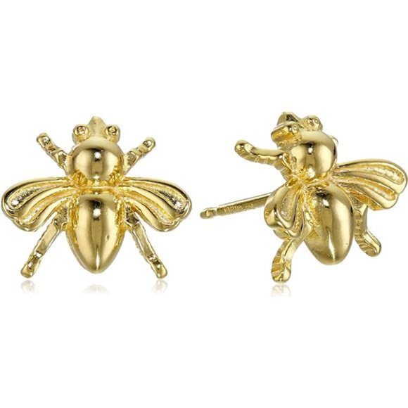 Jewelry - 18k Yellow Gold Plated Sterling Silver Bumblebee Stud Earrings